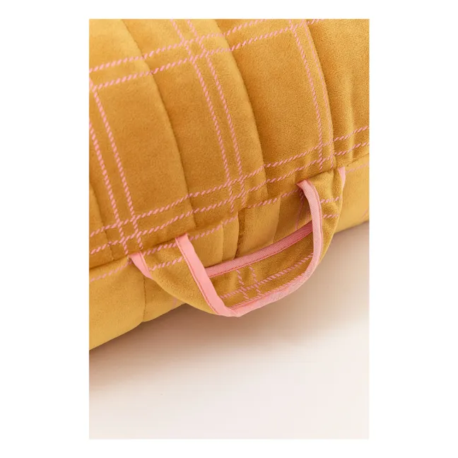 Pouf long Oasis en eco-velours | Rose