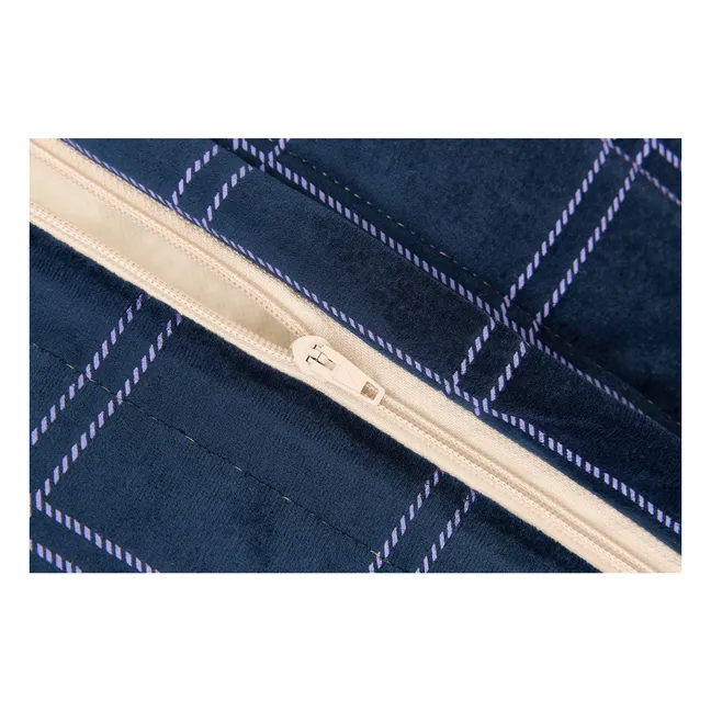 Pouf long Oasis en eco-velours | Bleu marine