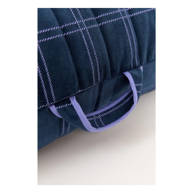 Pouf long Oasis en eco-velours | Bleu marine