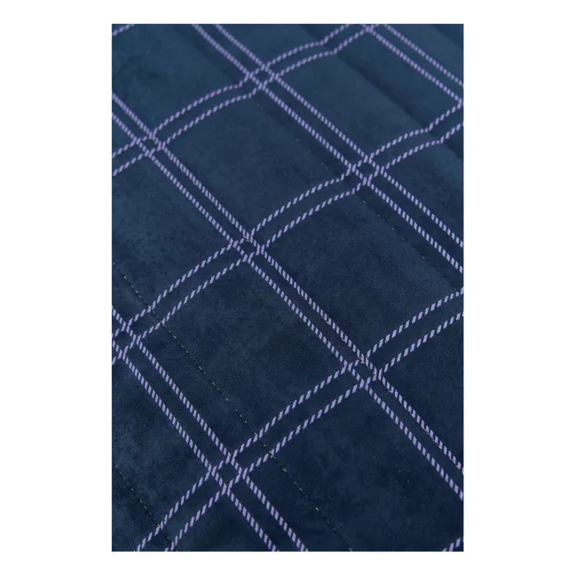 Pouf long Oasis en eco-velours | Bleu marine