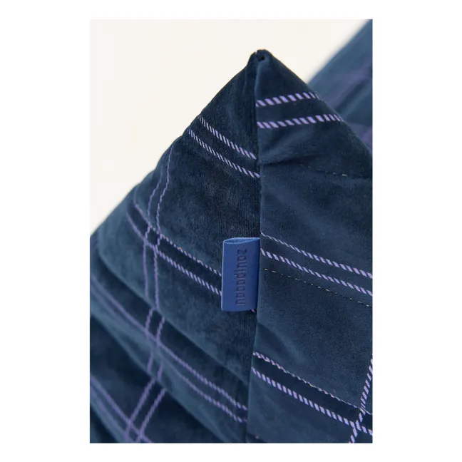 Pouf long Oasis en eco-velours | Bleu marine