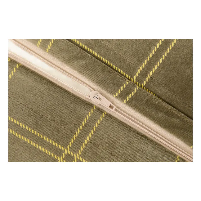 Pouf long Oasis en eco-velours | Sauge