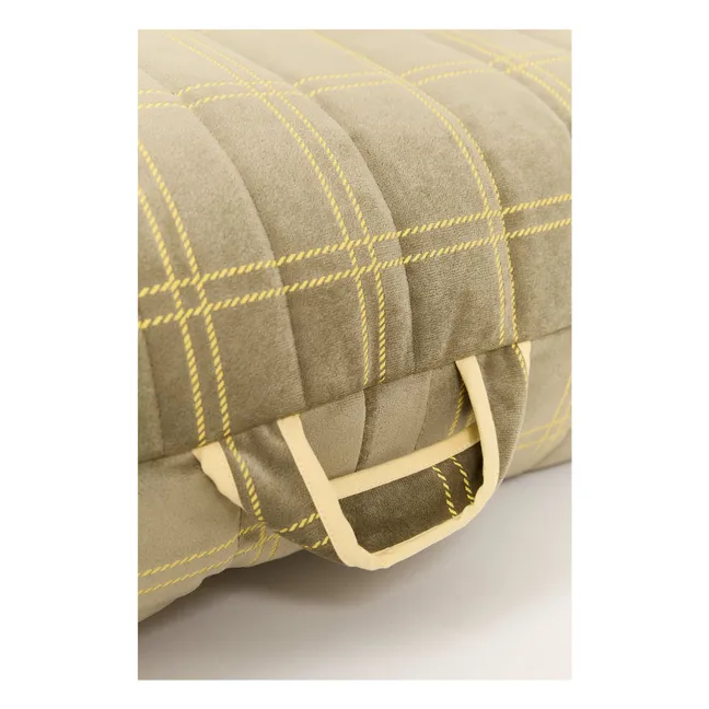 Pouf long Oasis en eco-velours | Sauge