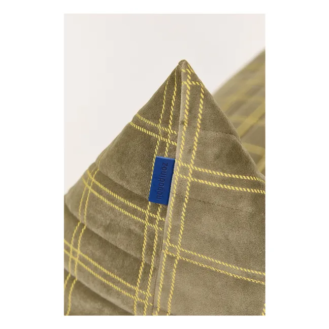 Pouf long Oasis en eco-velours | Sauge