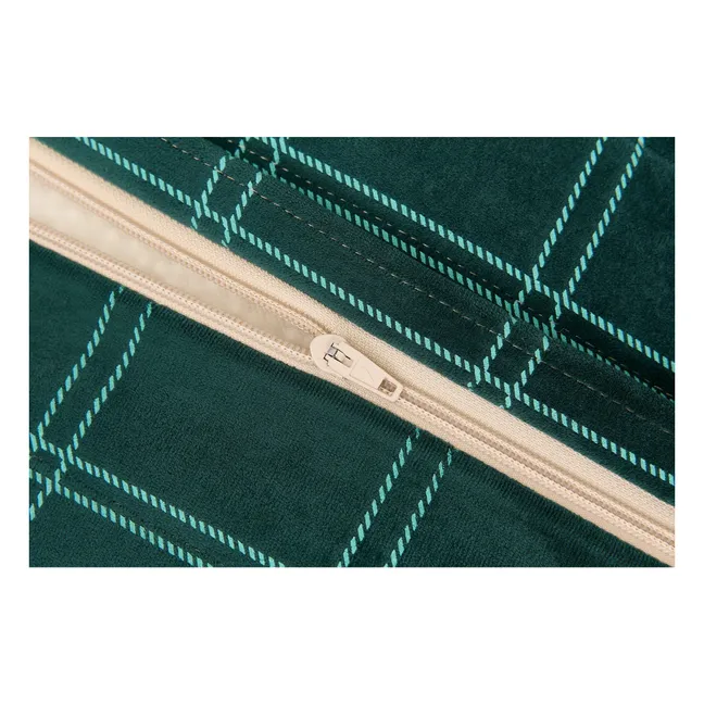 Oasis long pouffe in eco-velvet | Green