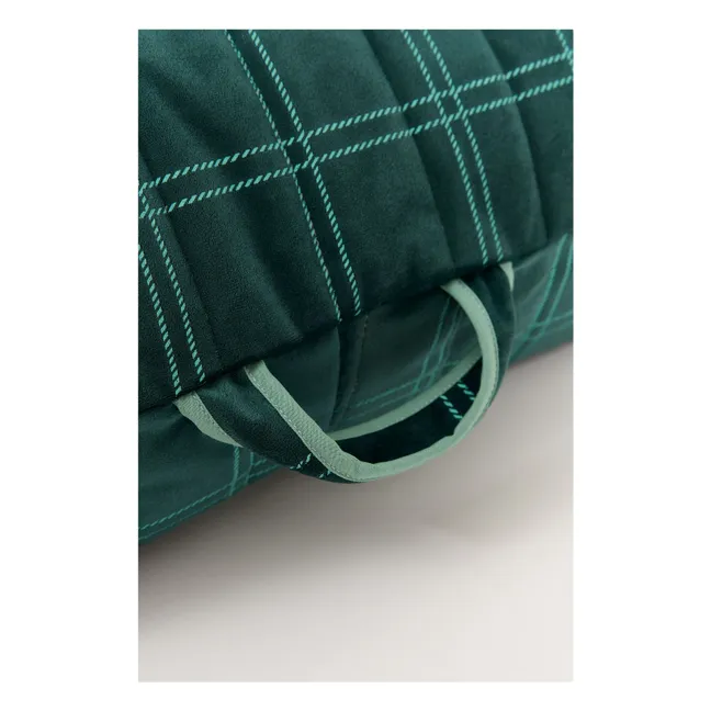 Oasis long pouffe in eco-velvet | Green