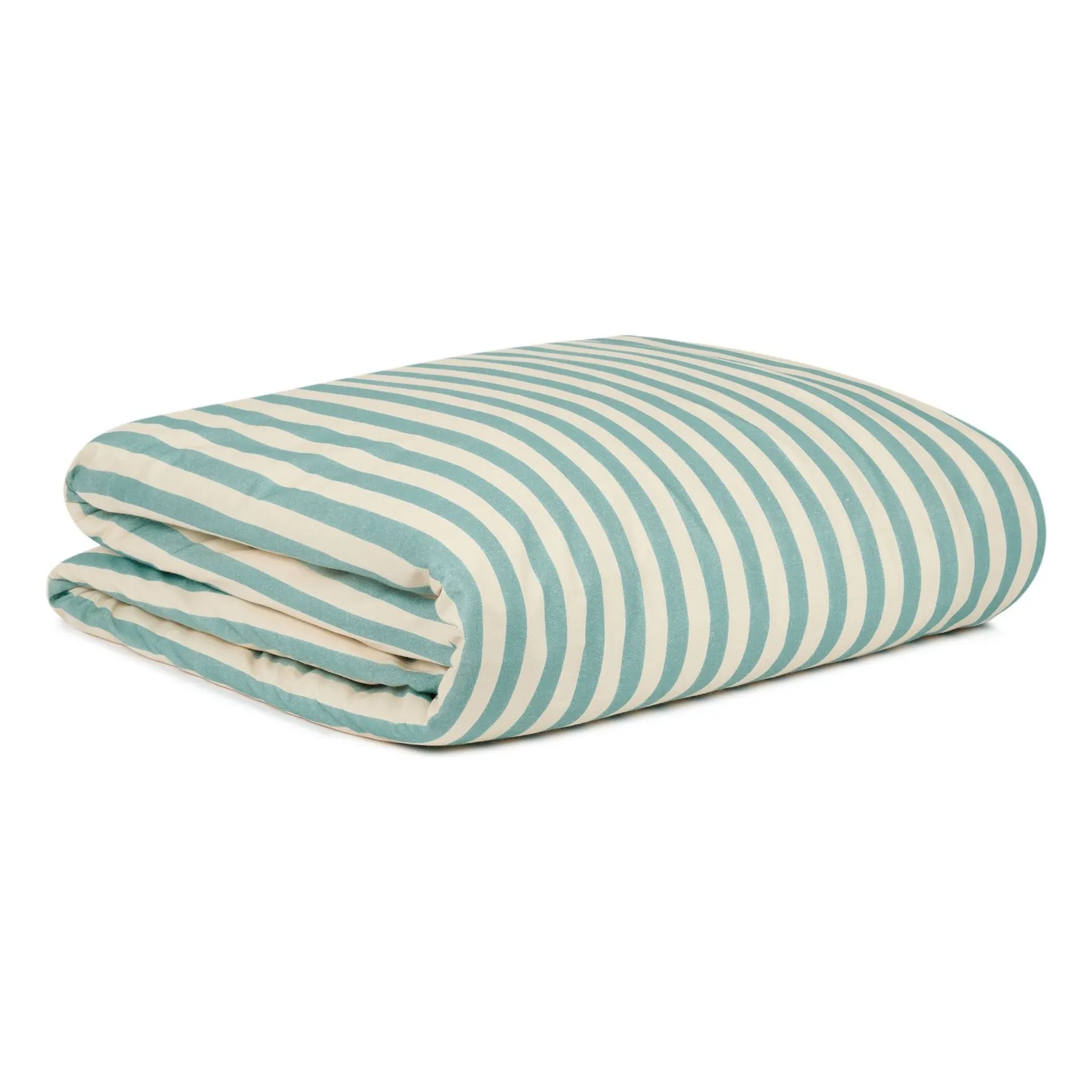 Nobodinoz Turquoise Comforter Cover Sheldon Stripes