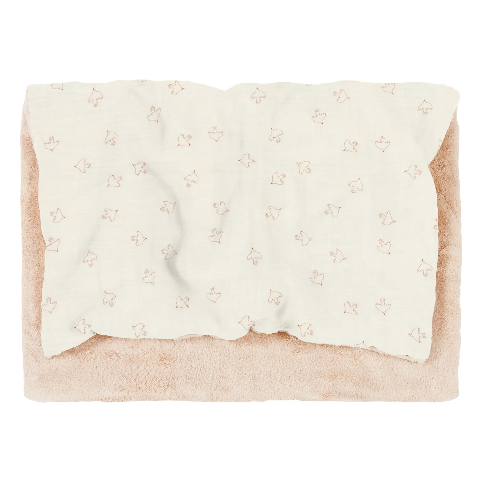 Nobodinoz Cream Wabi Sabi Hoshi Birds Winter Blanket