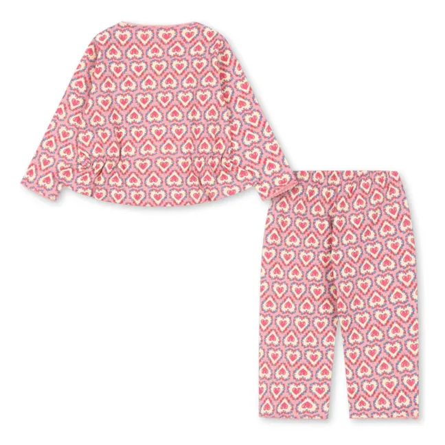 Ensemble Chemisier et Pantalon Coeurs Coton Bio | Beige