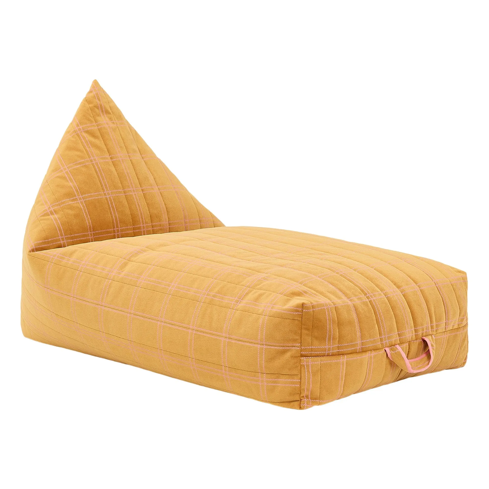 Nobodinoz Pink Oasis Long Pouffe In Eco-Velvet