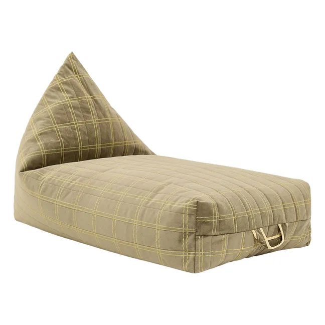 Pouf long Oasis en eco-velours | Sauge