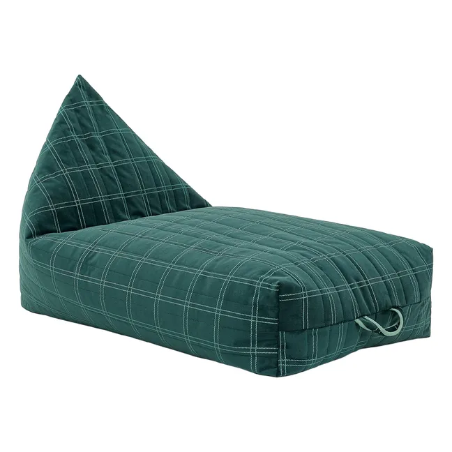 Oasis long pouffe in eco-velvet | Green