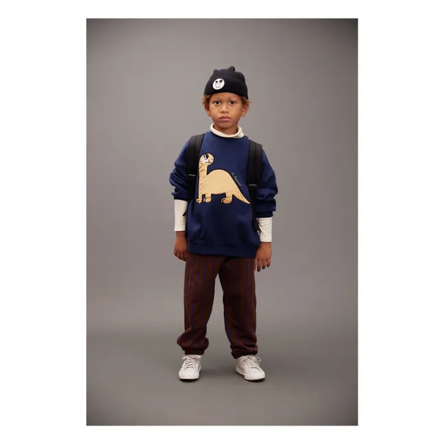Sweat Dino Coton Bio | Bleu marine