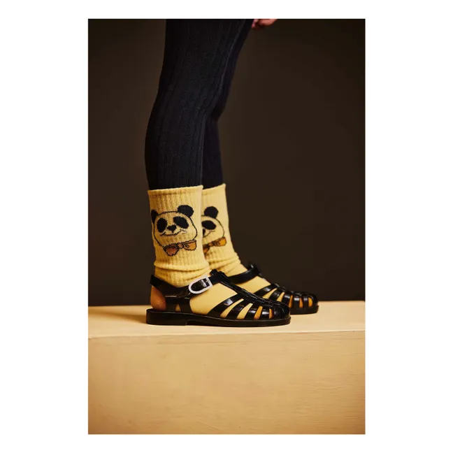 Lot de 2 Paires de Chaussettes Panda Coton Bio | Jaune