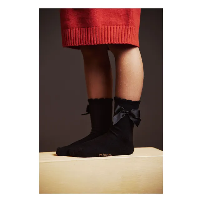 Geknotete Socken aus Bio-Baumwolle | Schwarz