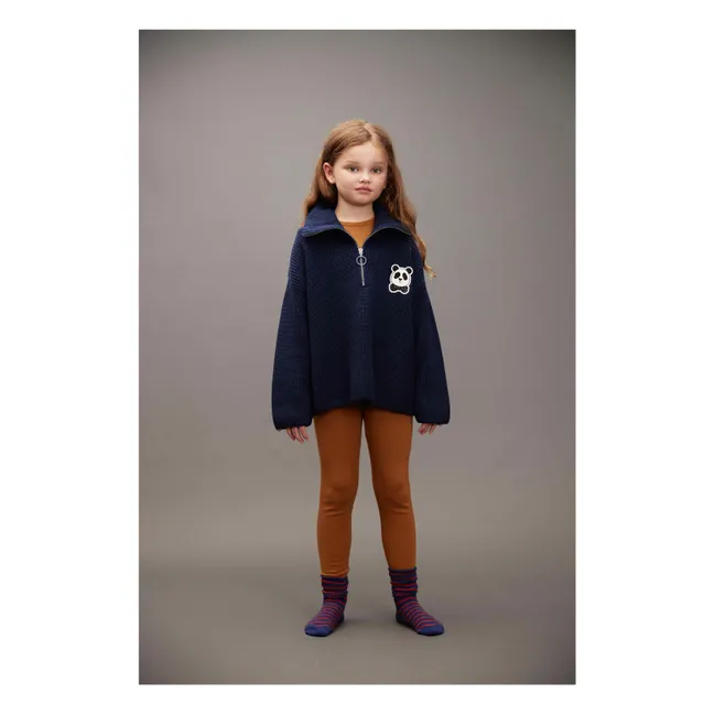 Pull Panda Coton Bio | Bleu