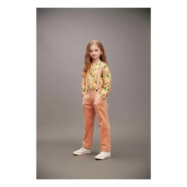 Clover Corduroy Dungarees | Coral