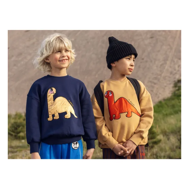 Sweat Dino Coton Bio | Bleu marine