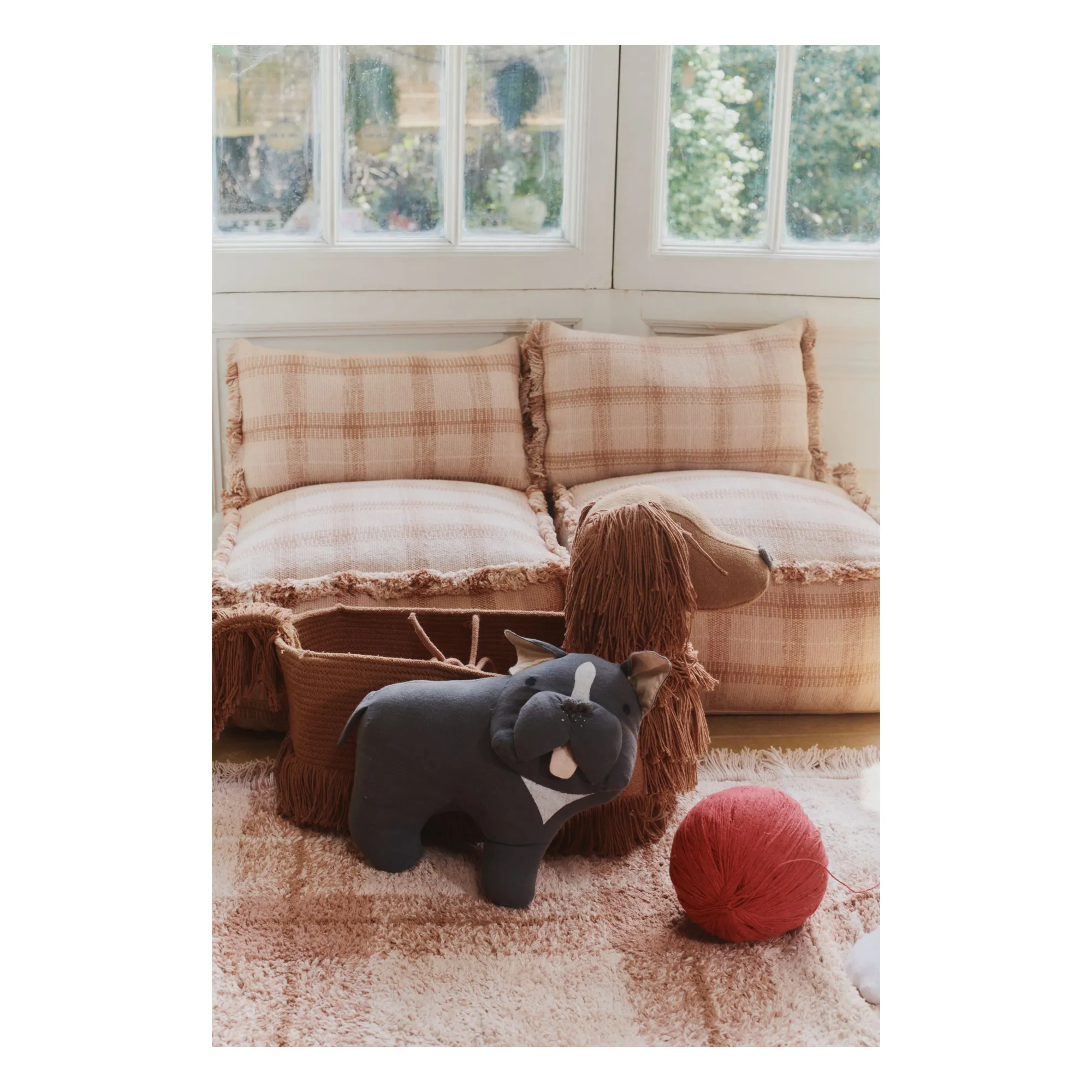 Pouf Tartan | Vieux Rose- Image produit n°2
