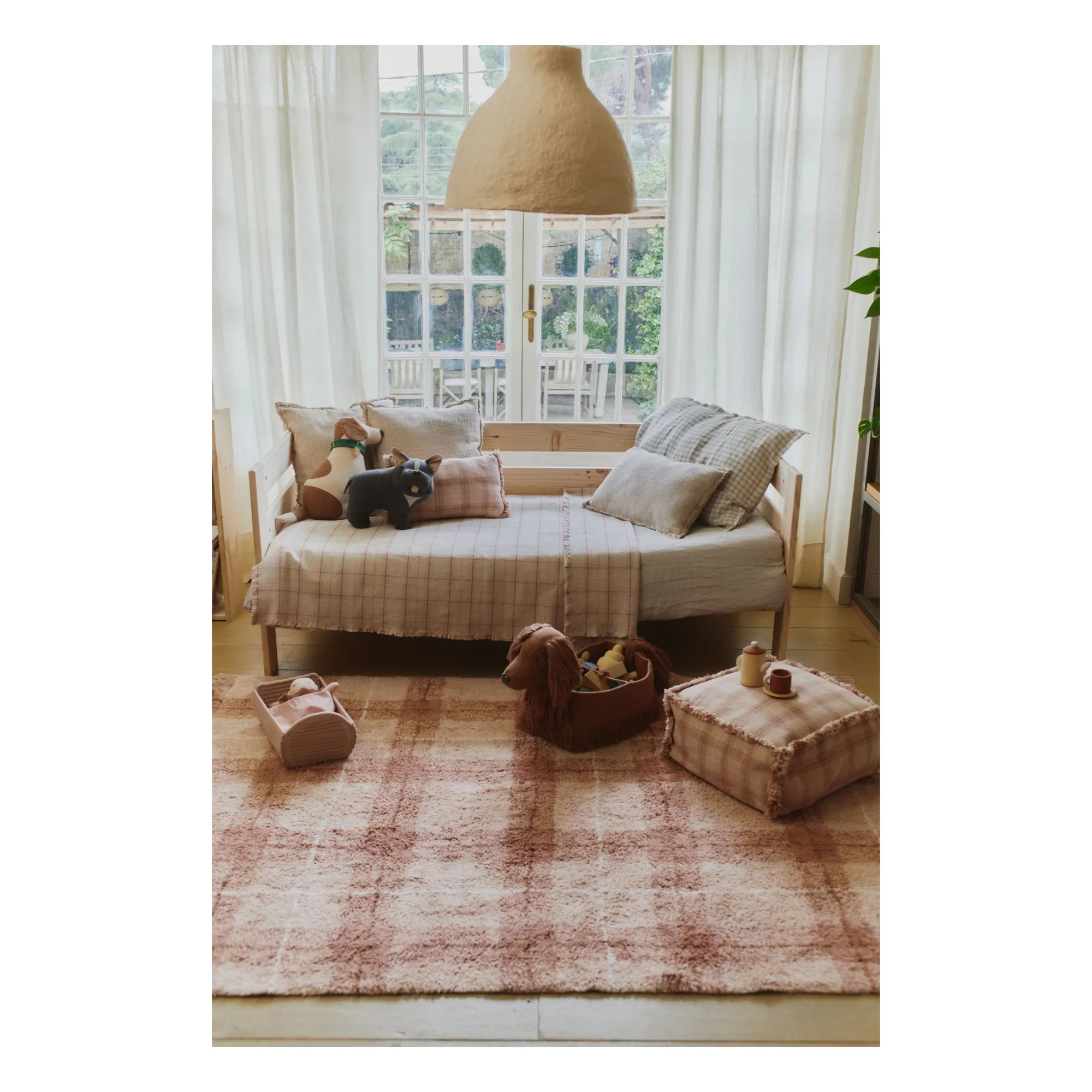 Pouf Tartan | Vieux Rose- Image produit n°6