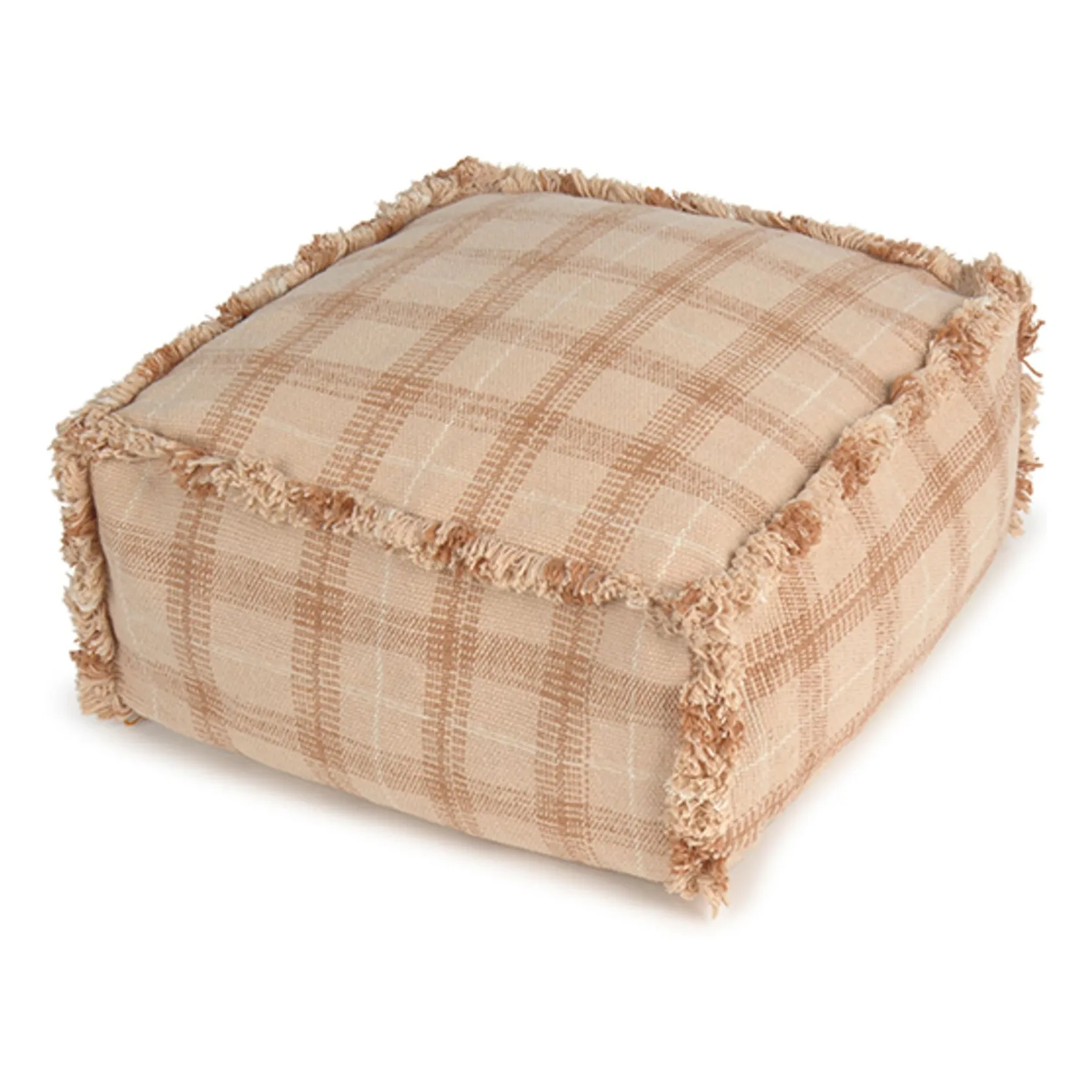 Pouf Tartan | Vieux Rose- Image produit n°0