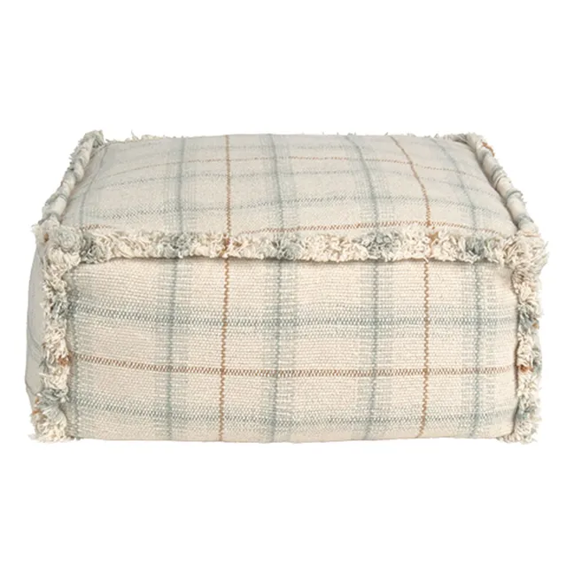 Pouf Tartan | Bleu Glacier