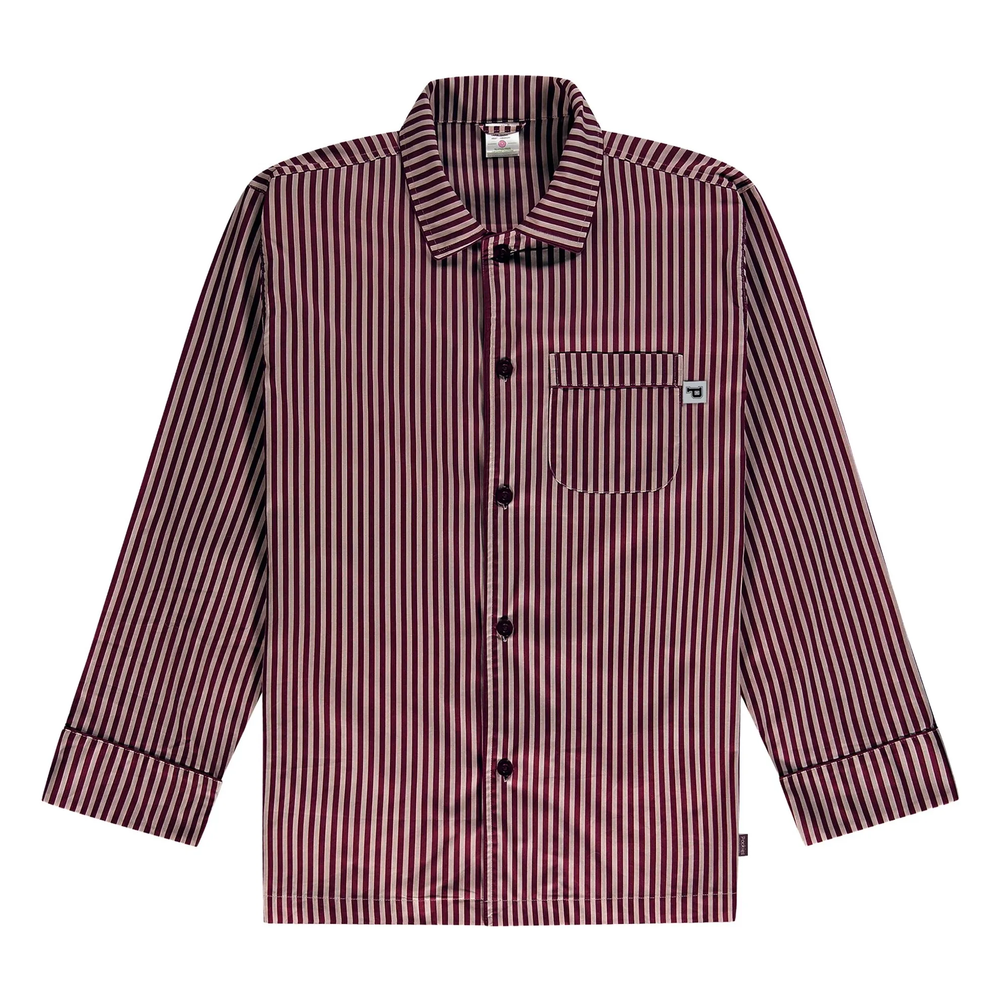 Pockies Unisex Red Striped Pyjama Shirt