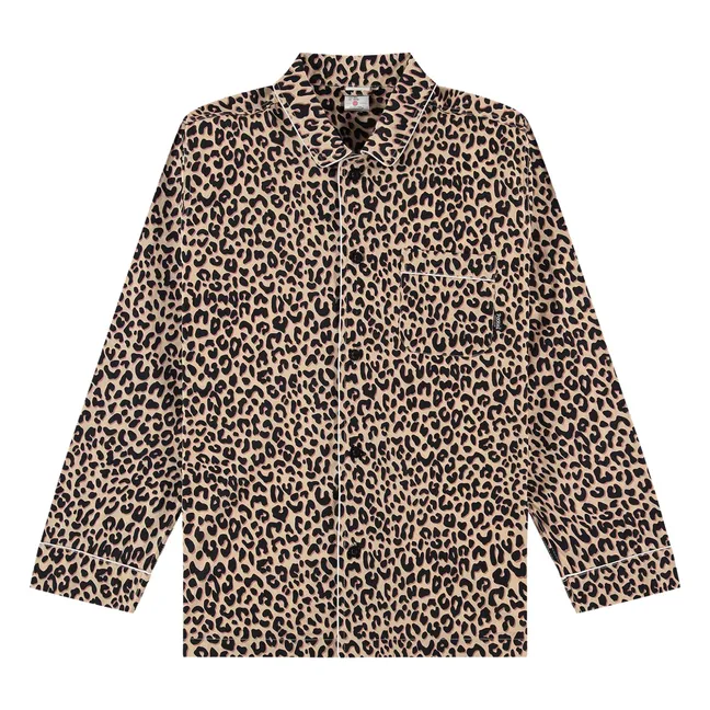 Leopard Pyjama Shirt | Beige