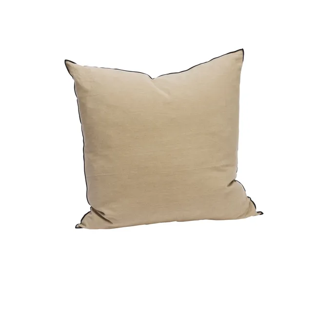 Kissenbezug aus Leinen und Baumwolle | Sandfarben