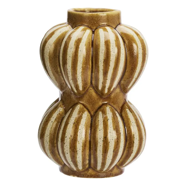 Vase en grès  | Jaune moutarde