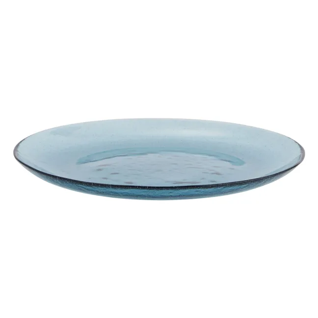 Assiette en verre coloré | Bleu