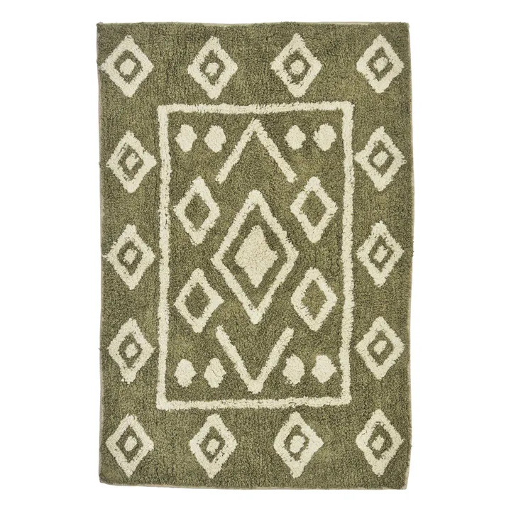 Tapis de bain tufté en coton | Vert- Image produit n°0