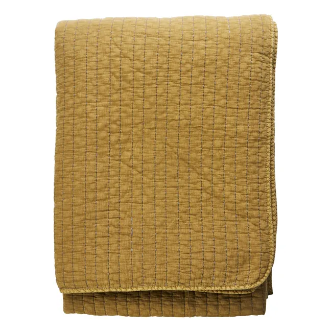 Colcha de algodón acolchado | Amarillo Mostaza