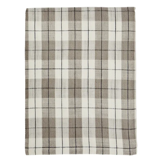 Nappe à carreaux en coton  | Taupe