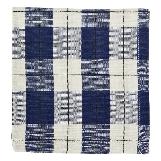 Cotton check towel | Blue