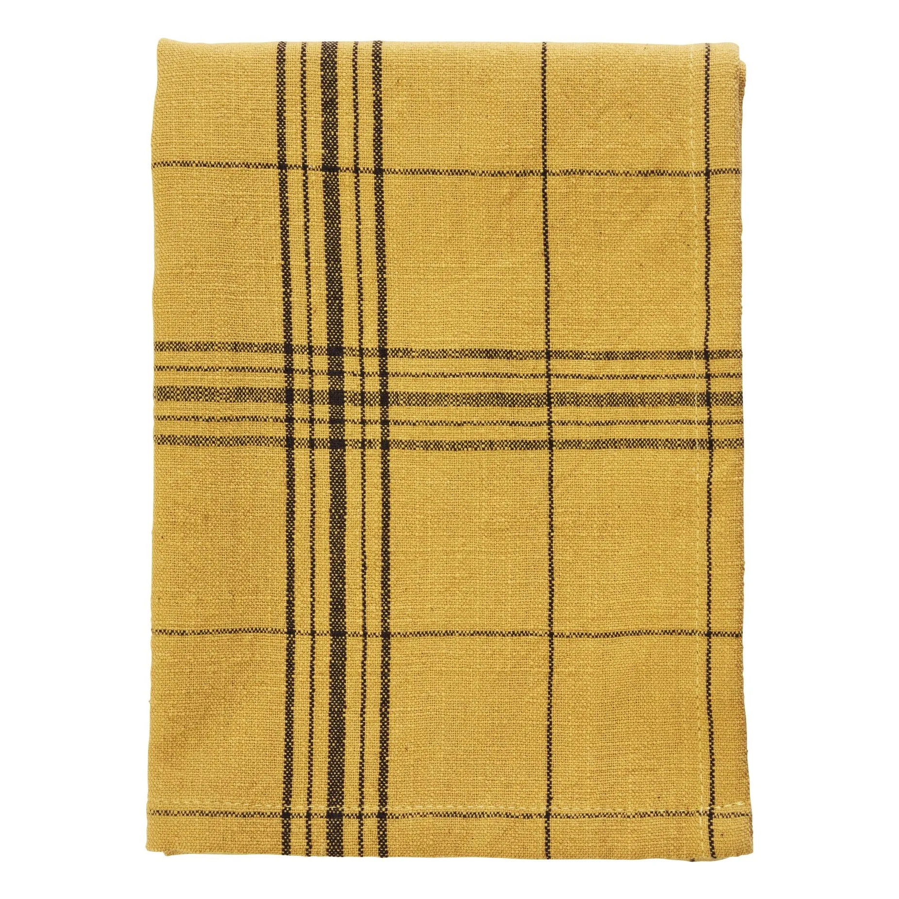 Torchon de cuisine à carreaux en coton | Jaune- Image produit n°0