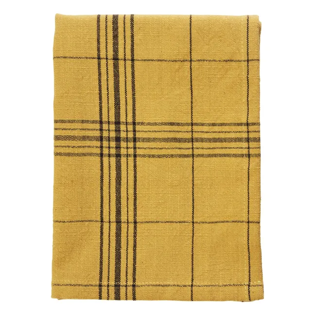 Cotton check kitchen towel | Yellow