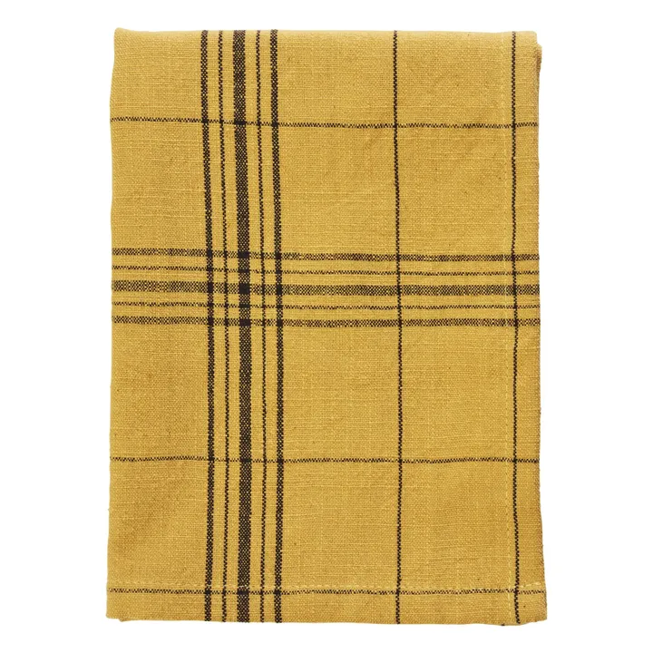 Paño de cocina de algodón a cuadros | Amarillo- Imagen del producto n°0