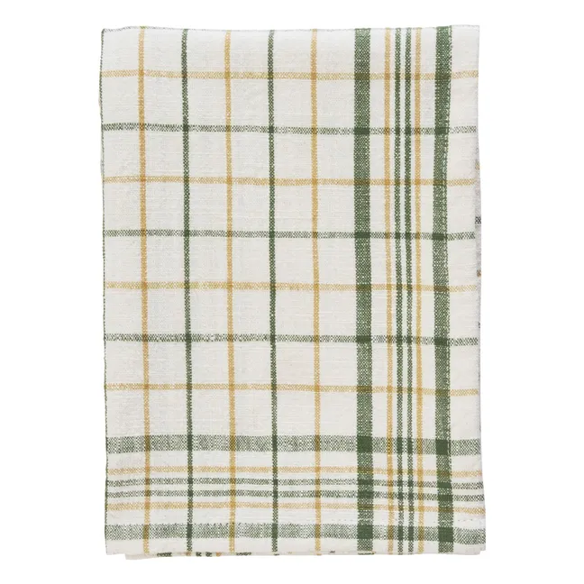 Cotton check kitchen towel | Green