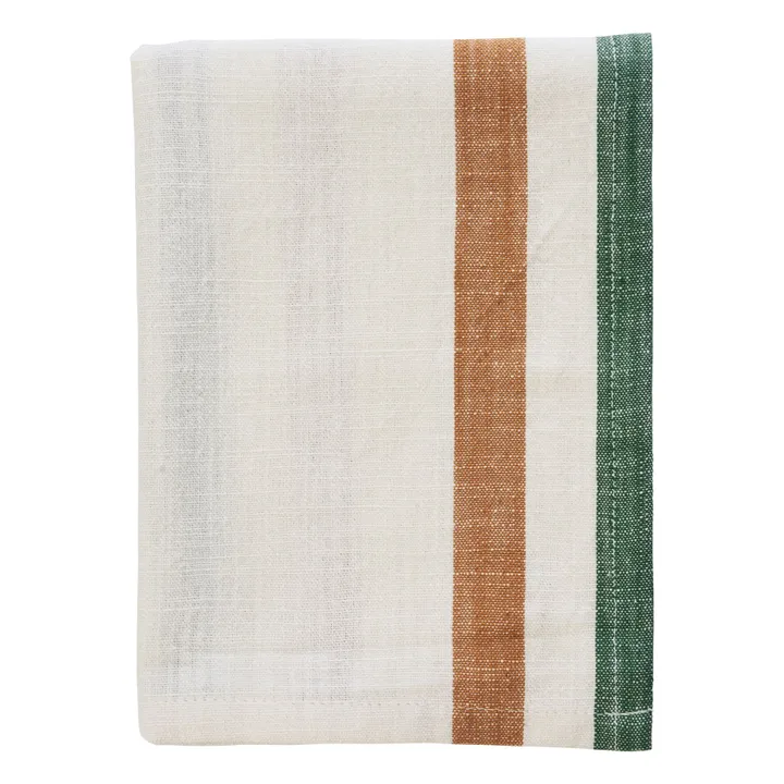 Torchon de cuisine rayé en coton | Citrouille- Image produit n°0