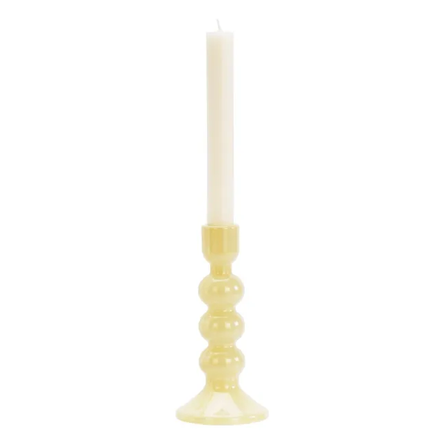 Candeliere in vetro | Giallo chiné