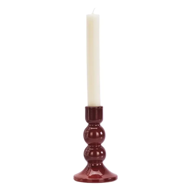 Glass candlestick | Burgundy