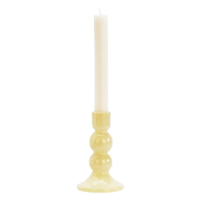Glass candlestick | Yellow
