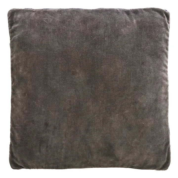 Coussin de chaise en velours de coton | Gris- Image produit n°0
