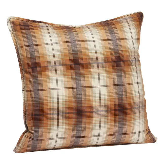 Housse de coussin à carreaux en coton | Citrouille