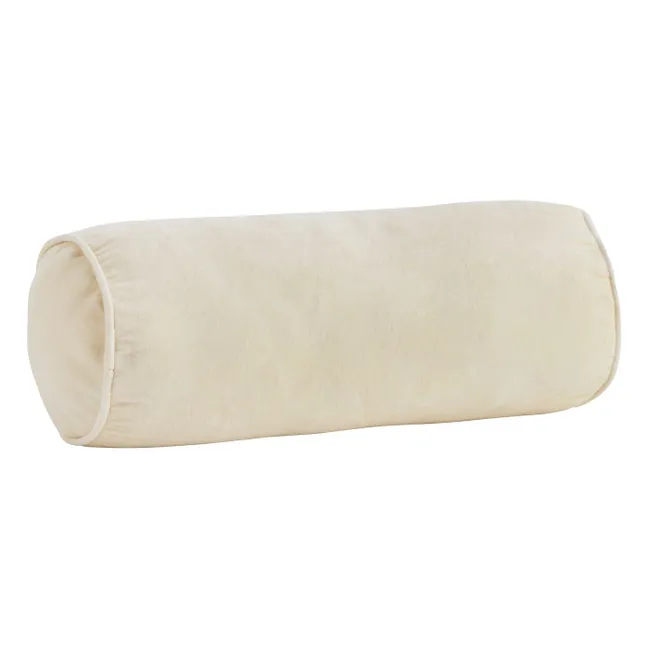 Traversin en velours | Ecru chiné