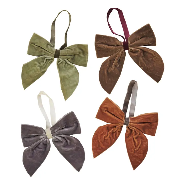 Lazos decorativos de terciopelo - Lote de 4 | Multicolor