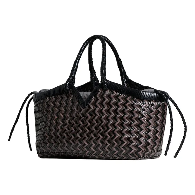 Cabas Crudelia Zig Zag Leder | Grau