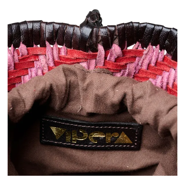 Tasche Frid Gestreift Leder | Magenta