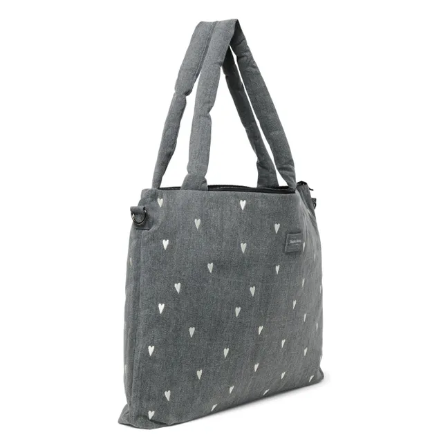 Hearts diaper bag | Grey